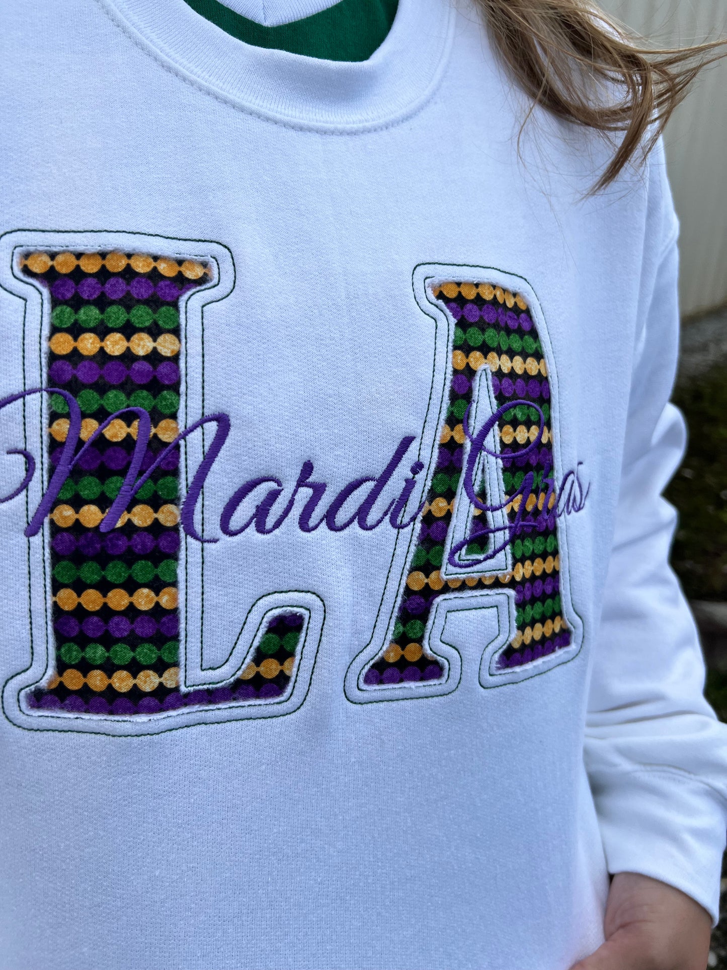 Mardi Gras Reverse Applique Sweatshirt